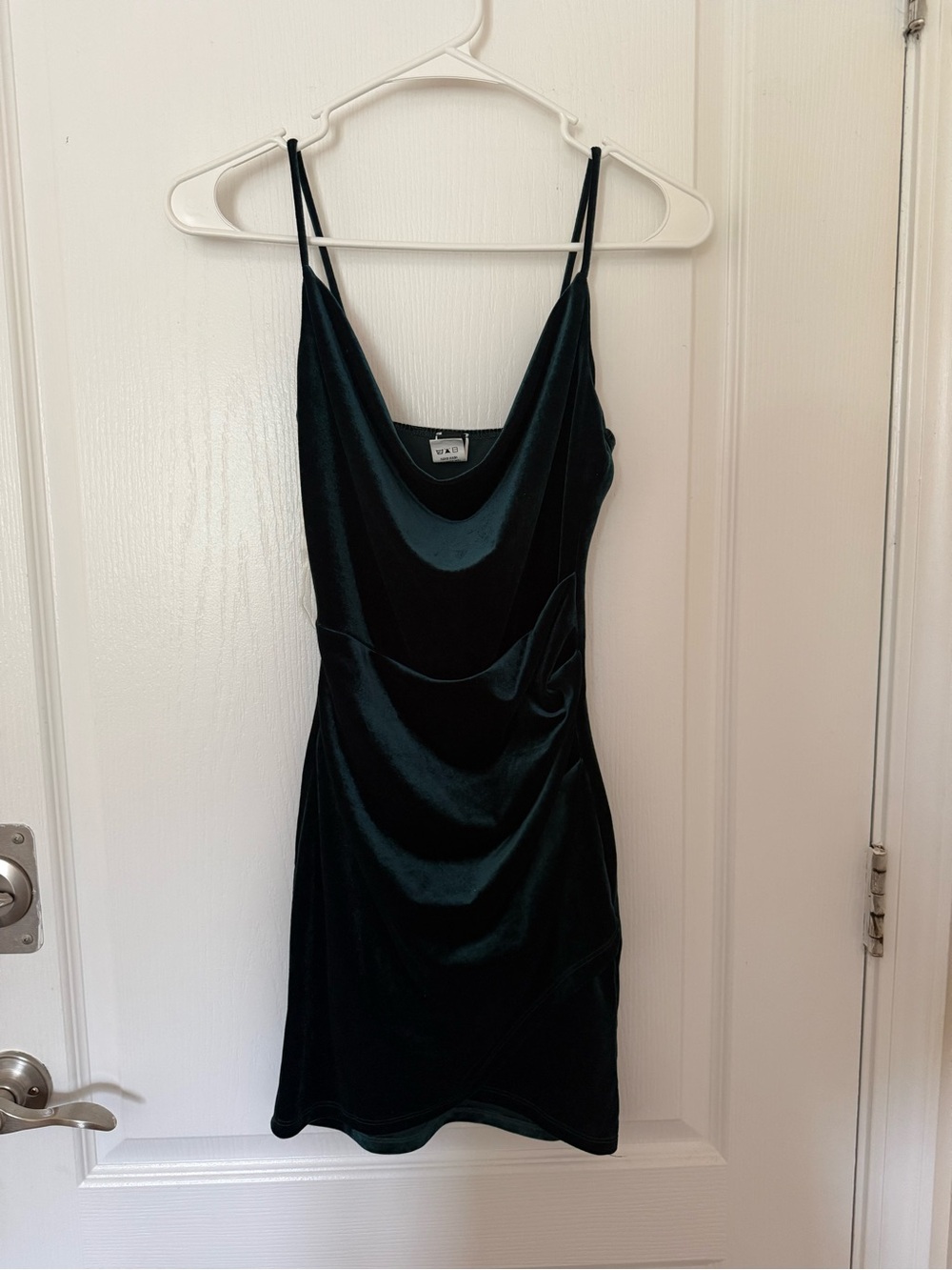 Windsor Emerald Velvet Cowl Mini Dress